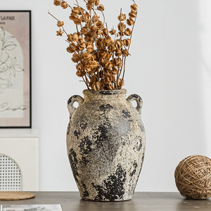 Nouveau design – <span class=keywords><strong>Vase</strong></span> en céramique texturée vintage, en grès vieilli et terre cuite, pour décoration de table - Product Image 3