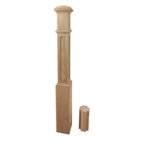 Poteaux d'escalier traditionnels en chêne blanc, panneau encastré 4092, 6 pouces x 55-1/2 pouces, poteaux de balustrade pour pièces d'escalier