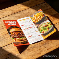 Menu de restaurant personnalisé en papier tri-plié en couleur, impression offset, logo personnalisé pour la restauration rapide, les restaurants de hamburgers, les cafés, les bistrots