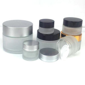 Frascos de vidrio para loción, frascos de lujo de 15g, 30g, 2oz, 4oz, 8oz, ámbar esmerilado, crema facial transparente, frascos de vidrio cosméticos <span class=keywords><strong>con</strong></span> tapa - Product Image 1