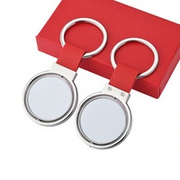 Porte-clés vierge personnalisable avec logo, pendentif métallique rotatif double face, vente en gros pour cadeaux promotionnels, cadeaux d'affaires, commandes en gros