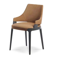 Fauteuil de restaurant de qualité commerciale, robuste, résistant à l'eau, avec revêtement en cuir, pour café, salon, etc.