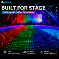 Écran LED flexible personnalisé P100 en maille de pixels 5m x 10m, affichage de scène RGB adressable, contrôle MADRIX Art-Net pour événements et concerts