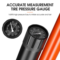 Pompe à vélo 160PSI pompe à air avec manomètre Schrader Presta Valve adaptateur main sol pompe haute pression pour vélo