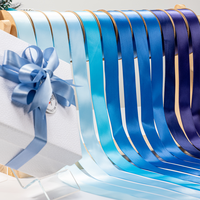 Ruban en satin uni bleu de 2 cm x 100 yards en polyester, 1 pouce, simple face, pour emballage cadeau et nœuds décoratifs – Vente en gros