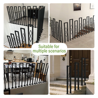 Main courante d'escalier moderne en acier inoxydable en forme de U, motif diamant, couleur personnalisée, balustrade décorative en fer forgé pour usine