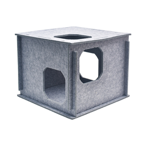 Lit pour chat à réduction <span class=keywords><strong>de</strong></span> bruit avec panneaux en feutre imbriqués <span class=keywords><strong>Maison</strong></span> pour animaux <span class=keywords><strong>de</strong></span> compagnie au design moderne - Product Image 1