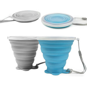 Taza de Café Plegable Retráctil Libre de BPA, Taza de Silicona Plegable para Camping con Tapa, Taza de Viaje Plegable de Silicona - Product Image 1