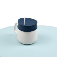Couvercle extensible en silicone anti-éclaboussures de qualité alimentaire pour tasse à café et thé en verre en bois