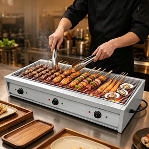 Parrilla eléctrica comercial de sobremesa sin humo para interiores, equipo de barbacoa, asador de mariscos para aros de calamar, cangrejo y camarones - Product Image 6