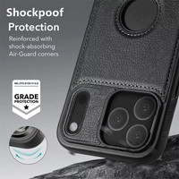 Étui pour iPhone 18 Pro, coque arrière en cuir PU, coque de téléphone portable souple en TPU pour iPhone 15 16 18 Pro Max S26 S25 Ultra