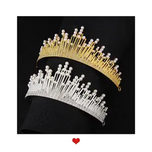 Wholesale Cake Decorating Supplies Luxury Bridal Crown Wedding Bride Tiaras Cake Accessories Wedding Decoration Mini Alloy Crown