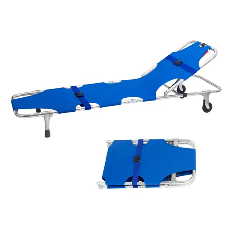 Barella pieghevole per ambulanza medica in lega di alluminio a basso prezzo con ruote