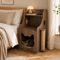 Table de chevet en bois pour chat avec griffoir en sisal, petit lit pour chien, table d'appoint, mobilier pour animaux, panneau multicouche, pour chambre et côté canapé