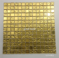 Carrelage en mosaïque de verre cristal imitation feuille d'or au design moderne, épaisseur 4 mm, carreaux de parquet carrés pour la décoration murale des halls
