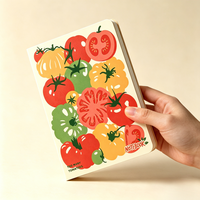 Carnet à couverture rigide personnalisé motif tomate et légumes, style ferme, journal, agenda, cadeau