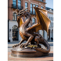 Sculpture d'art Dragon en Bronze statue de dragon grandeur nature sculpture de dragon en laiton coulée en métal personnalisée pour jardin