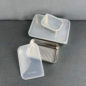 Caixa de Armazenamento em Aço Inoxidável 304 com Tampa, Container de Alimentos para Refrigerador, Caixa Bento Selada para Preparação de Refeições - Product Image 4
