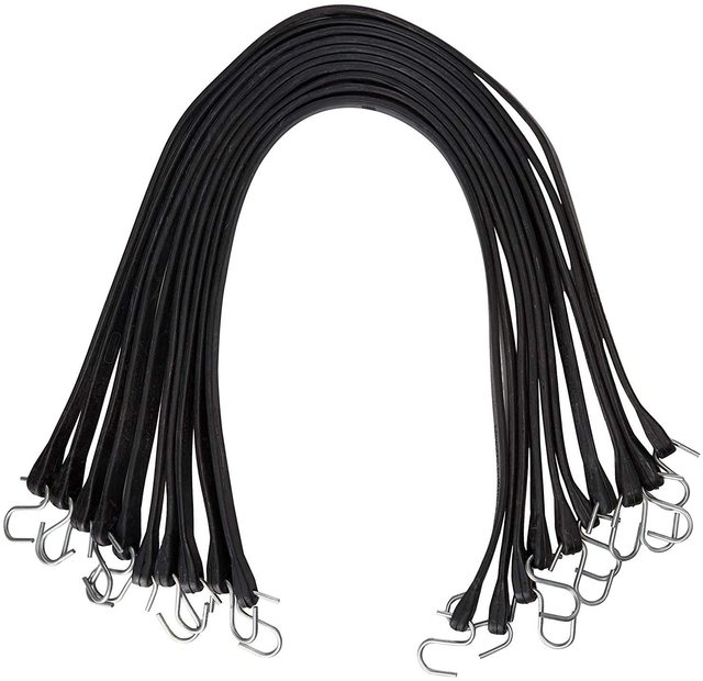 Rubber Tarp Straps 31 Inch Heavy-Duty Natural Rubber Bungee Cords with Hooks