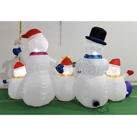 Nouvelles décorations de Noël gonflables, combinaison de bonhommes de neige gonflables, famille de bonhommes de neige gonflables avec lumière LED