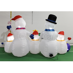 Nuovo Design Addobbi Natalizi Gonfiabili: Combinazione Pupazzo di Neve Gonfiabile per Famiglia <span class=keywords><strong>con</strong></span> Luci LED - Product Image 3