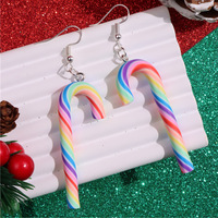 Pendientes Colgantes de Arcoíris con Diseño de Dibujos Animados en Colores Caramelo, Adornos Navideños Cristianos para Niñas