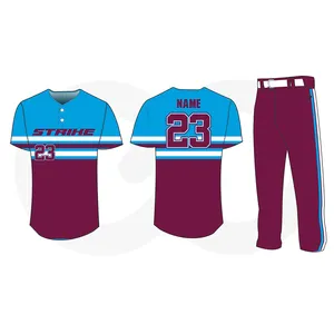 Uniforme de softball de diseño personalizado, jersey de béisbol de equipo profesional, camisetas de béisbol juveniles, pantalones, conjunto de 2 piezas