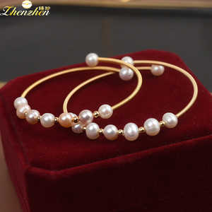 Bracelet jonc ajustable en perles d'eau douce blanches naturelles WENCHI pour femmes, vente en gros pour les fabricants - Product Image 4