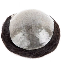 Postizo de Cabello Humano Liso Indio para Hombre LONGFOR BIO PU, Reemplazo de Cabello Remy de Alta Calidad al por Mayor