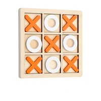 Planche en bois à neuf grilles Xo Tic-Tac-Toe Jouets éducatifs pour enfants Jeux de société Tic-Tac-Toe Bébé Montessori Jouets éducatifs