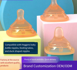 Tetina de gel de sílice pequeña y cónica, compatible con biberones <span class=keywords><strong>Hegen</strong></span>, accesorios para biberones de boca grande, previene gases, sin BPA, para bebés de 0 a 12 meses - Product Image 2