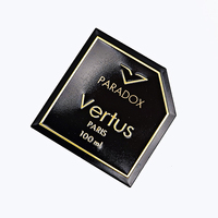 Autocollant de bouteille de parfum de vin en métal adhésif en aluminium gaufré avec logo brossé personnalisé