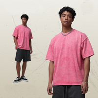 Prix usine personnalisé recadrée Boxy t-shirt poids lourd col rond sur la taille Boxy Fit goutte épaule lavage à l'acide t-shirt uni