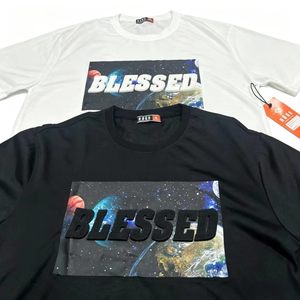 เสื้อยืดคอกลมแขนสั้นผู้ชายพร้อมส่ง ลายพิมพ์โฟม 3 มิติ Galaxy <span class=keywords><strong>Space</strong></span> BLESSED เสื้อสตรีทแวร์ลำลอง - Product Image 2