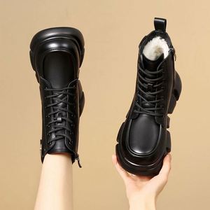 Botas de Nieve para Mujer, Estilo Inglés, Otoño, con Suela Gruesa Antideslizante y Características Cálidas que Brindan Comodidad y Calor - Product Image 4