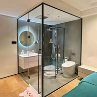 Profilé en U en aluminium pour verre de douche moderne, joint étanche avec structure renforcée, écologique, fixation murale pour salle de bain