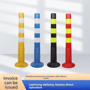 Poste de Advertencia Elástico de PVC Resistente con Cinta Reflectante de Alta Visibilidad, 65 cm de Altura, para Seguridad Vial - Product Image 3