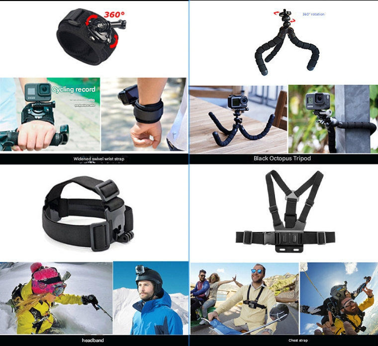 HONGDAK Action & Sports Gopros Camera Accessories Combo Kit Original for Gorpo Hero 10 9 Go Pro Accessory Set Gopro 13 12