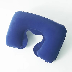 Comfortable <strong>U</strong>-Shaped Inflatable Travel Neck <strong>Pillow</strong> Flocked Fabric Air <strong>Pillow</strong> Support Head Neck/Lumbar for Traveling - Product Image 5