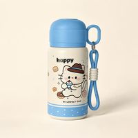 Mignonne tasse thermos isotherme en acier inoxydable à thème chat pour enfants, double usage avec paille, portable, pour bébé, 6-12 heures