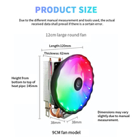 Ventilateur de refroidissement CPU pour ordinateur Cool Storm CT-2U LGA1700 1200 RGB, refroidisseur CPU OEM/ODM personnalisé à 2 caloducs pour boîtier d'ordinateur