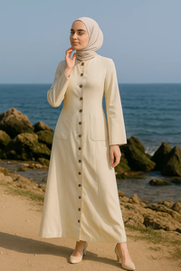 最新デザイン高品質高級アバヤイスラム服現代女性アバヤドレスイスラム教徒 - Product Image 2