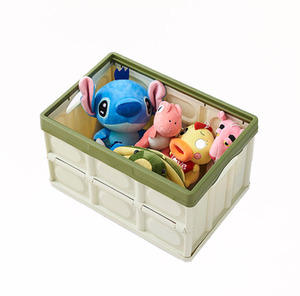 Cheap Wholesale Household Organizer Tote Box Stackable Collapsible Home Foldable Plastic Storage Box With Lid