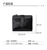 Dompet pendek buaya Retro mode sederhana tas multi-kartu dompet wanita dompet tempat kartu kustom
