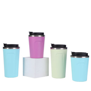 环保不锈钢16盎司旅行咖啡杯新款双壁真空绝缘带盖不倒翁杯 - Product Image 5