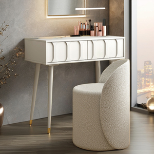 크림 윈드 드레서 침실 모던 미니멀 소형 가정용 그물 레드 수납 캐비닛 나이트 스탠드 화장대 책상 일체형 - Product Image 6