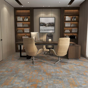 Abstract Pattern Office Carpet Tiles Rectangle Non-Slip Non-Woven Fabric Backing Commercial Use Low Pile Tufted - Product Image 1