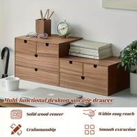 Organisateur de bureau en bambou empilable miniature personnalisé avec boîte de rangement de table à un seul niveau pour le bureau et la vaisselle