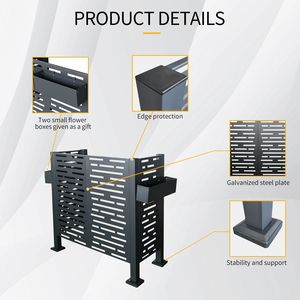 DB 4*2ฟุตรั้วกั้นความเป็นส่วนตัวโลหะสำหรับกลางแจ้งเครื่องปรับอากาศสำหรับปกปิดโมเดล3D สำหรับหลา - Product Image 4