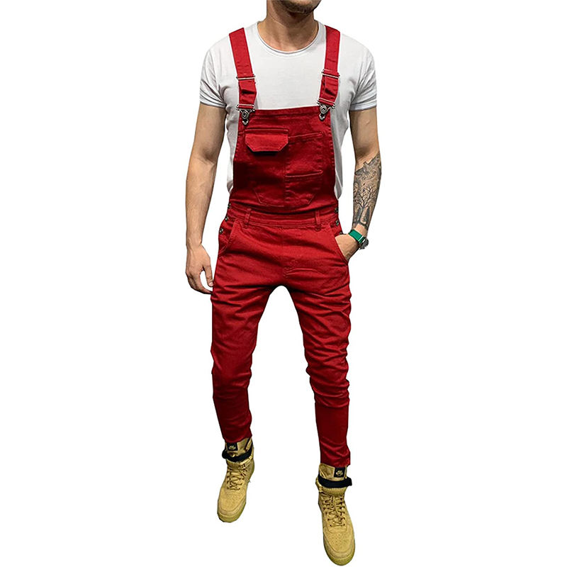 ชุดหมีทำงานสีแดง